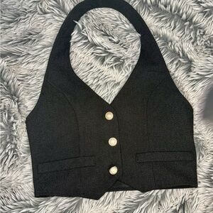 2 Cider Black and a Pink  Textured Vests with pearl buttons.